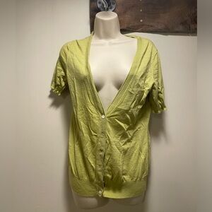 Banana Republic green long cardigan sweater button front